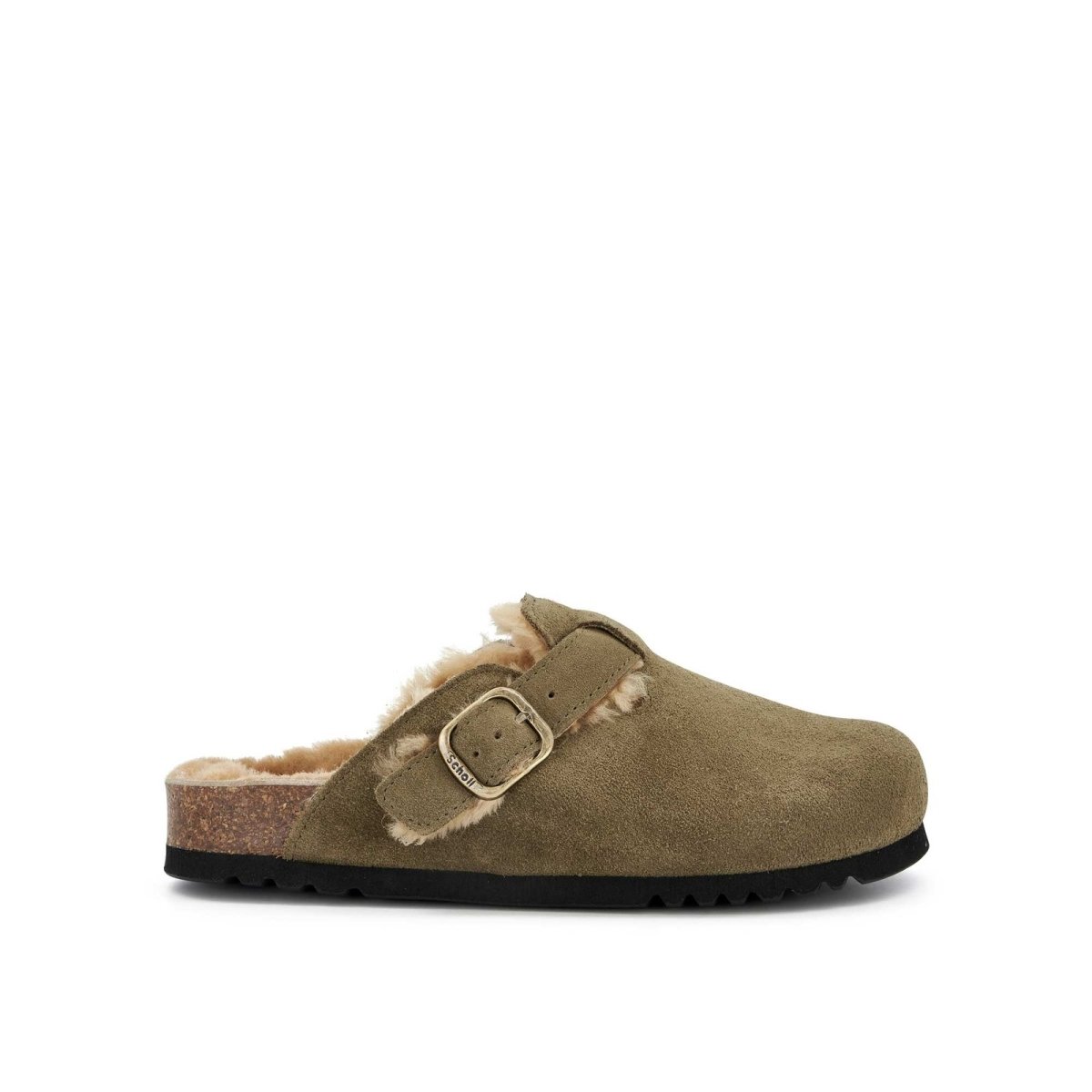 SCHOLL fae suede fur KHAKI