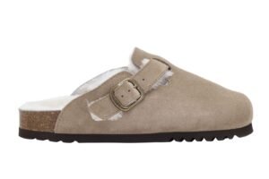 SCHOLL fae suede shearling DARK BEIGE