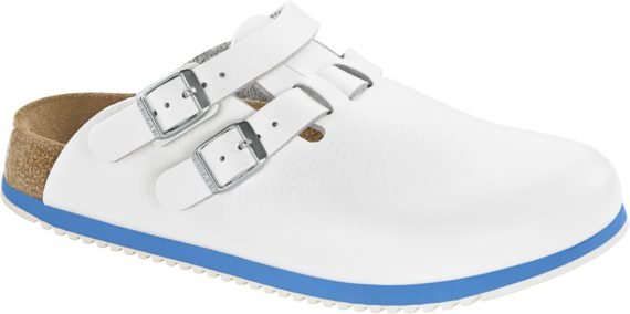 BIRKENSTOCK Kay WHITE BLUE Supergrip Leder Soft Breed