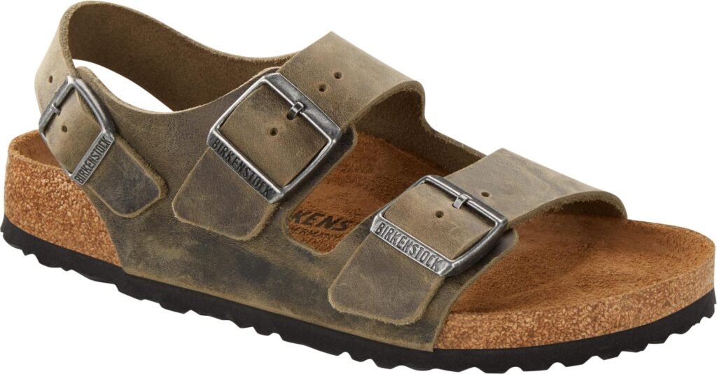 BIRKENSTOCK Milano FADED KHAKI Leder Smal