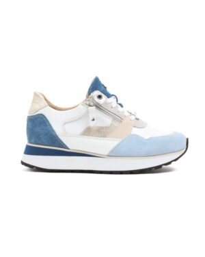 FOOTNOTES elke NAPPA CALF WHITE SUEDE BLUE H