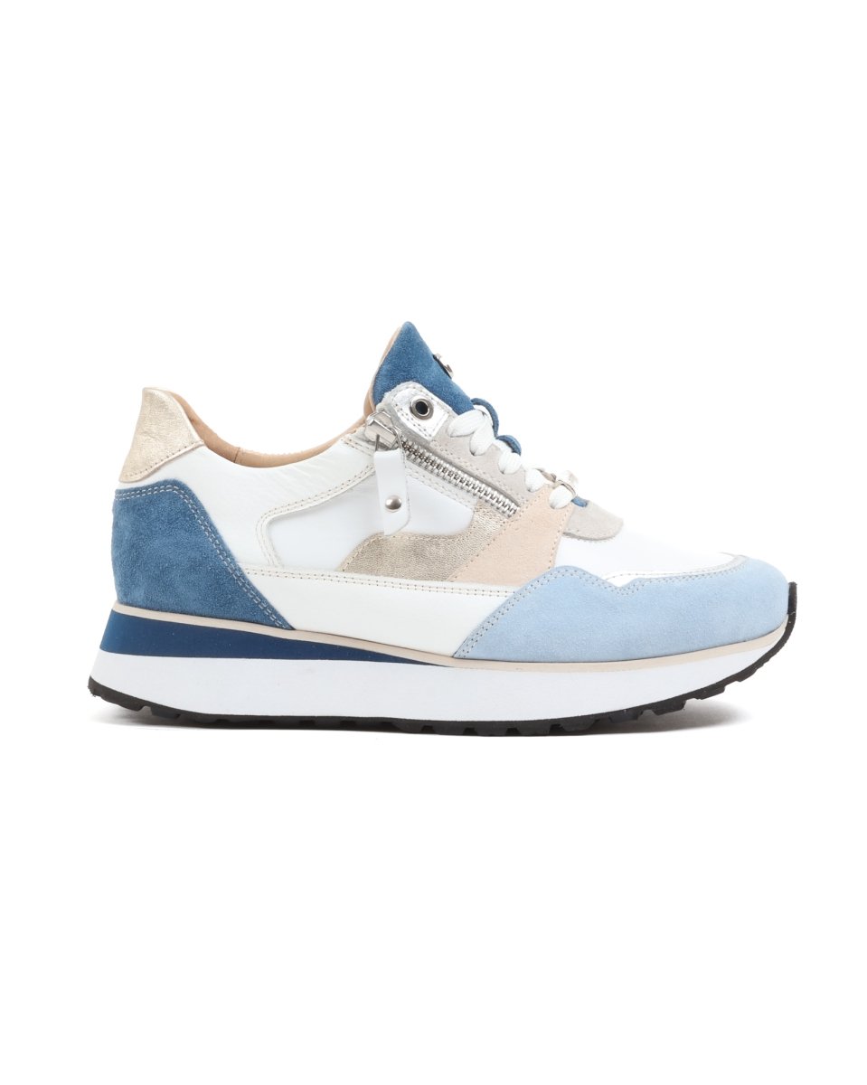 FOOTNOTES elke NAPPA CALF WHITE SUEDE BLUE H